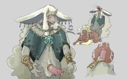 absurd_res anthro ass bovid canon_couple caprine couple dirtballrun doggy_style duo erection female from_behind_position genitals goat hi_res human humanoid male male/female male_focus mammal nintendo penis piercing rauru_(tears_of_the_kingdom) sex sonia_(tloz) tears_of_the_kingdom the_legend_of_zelda zonai