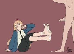 1girls animated big_toes_rise chainsaw_man comic cum cumshot ejaculation feet female flexible_toes foot_fetish foot_joi imminent_footjob jerk_off_instructions jerking joi nymous power_(chainsaw_man) speech_bubble tagme toes video wiggling_toes