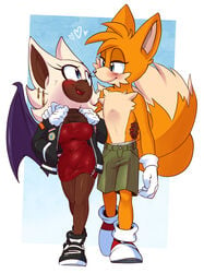 dark_skin dress female furry kukkiisart male rouge_the_bat sonic_(series) tails