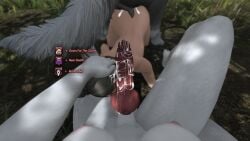 bad_end breasts feral final_fantasy_xiv futanari hrothgar imminent_death miqo'te pov rape sex triata wolf