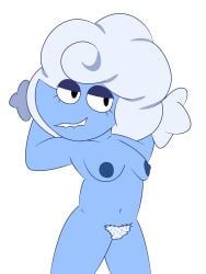 3:4 blue_body breasts darkner deltarune deltarune_chapter_3 digital_media_(artwork) elemental_creature elnina_(deltarune) female genitals hairy_pussy hi_res nipples nude pubes pussy solo susfortressa undertale_(series)