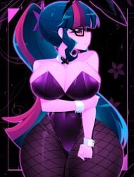 1girls 2025 2d barefoot big_breasts big_legs big_thighs black_background breasts breasts_bigger_than_head bunny_ears bunnysuit cleavage colored_hair colored_skin curvy curvy_body curvy_female curvy_figure curvy_hips dark-blue_hair dark_blue_hair deviantart_link digital_media_(artwork) embarrassed embarrassed_female equestria_girls facing_away facing_away_from_viewer female female_focus female_only fishnet_legwear fishnets glasses hand_on_arm hasbro hips hips_wider_than_shoulders huge_breasts large_breasts long_hair my_little_pony nerd nerdy nerdy_female no_ai playboy playboy_bunny playboy_bunny_costume playboy_bunny_leotard playboy_outfit ponytail purple_body purple_eyes purple_hair sci-twi simple_background strapless strapless_leotard thick_legs thick_thighs two_tone_hair western_cartoon wide_hips xan-gelx(xan)