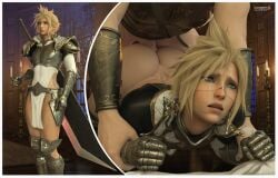 2boys blonde_hair blue_eyes cloud_strife femboy final_fantasy final_fantasy_vii gay_sex