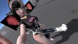 3d animal_genitalia breasts collar cowgirl erection futa_only futanari glasses horsecock horsecock_futanari huge_breasts huge_cock human intersex twintails vrchat vrchat_avatar
