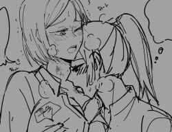 2girls blush blush breasts female female/female female_only females femdom jujutsu_kaisen kissing kissing kissing_neck kugisaki_nobara sketch tabasco_hots tagme yuri zenin_maki