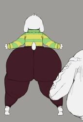 anothercat anthro asriel_dreemurr ass balls big_balls big_butt big_penis boss_monster_(undertale) bottomwear bovid caprine clothing duo erection floppy_ears genitals goat hi_res huge_balls huge_butt huge_cock male male_only mammal pants penis sweater tail thick_thighs topwear undertale undertale_(series) white_body wide_hips