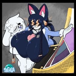 big_breasts big_penis breasts cleavage female furry huge_breasts huge_cock penis srgreja_(artist) tagme thick_thighs wide_hips