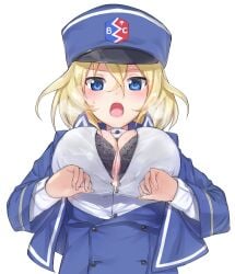 1girls bc blush cum de female girls girls_und_panzer la libertad militar ojos_azules oshida_(girls_und_panzer) pechos_grandes semen sexo und uniforme violation
