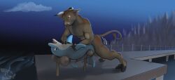 anal anal_sex anthro bovid bovine cattle cetacean dolphin duo feral genitals hi_res horn humanoid male male/male male_penetrated male_penetrating male_penetrating_male mammal marine milvusb mythological_creature mythology oceanic_dolphin penetration penis sex toothed_whale