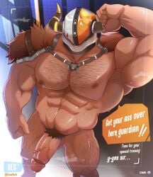 armpit armpits body_hair destiny_(game) destiny_(video_game) drawreshi english english_text flexing flexing_muscles hair hairless_armpits hairy hairy_arms hairy_chest hairy_legs hairy_male helmet lord_shaxx male male_only muscles muscular muscular_male offscreen_character precum precum_bubble recording shaxx solo solo_focus solo_male speech_bubble sweat sweatdrop sweating sweaty sweaty_body