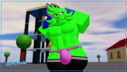 animated ass ass_focus bulge bulge_through_clothing food furry furry_male furry_only jiggling_ass jiggling_butt kevin_(nyanwolf) murrcrawler music nyanwolf pizza roblox robloxian shorter_than_30_seconds showing_off swinging_balls swinging_penis tagme thighhighs thong twerk twerking video