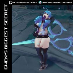 3d big_breasts big_penis breasts futanari gwen_(league_of_legends) intersex league league_of_legends mod