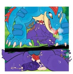 absurd_res adobe_photoshop_(artwork) alligator alligatorid anal anal_sex anthro balls barazoku crocodile crocodilian digital_media_(artwork) dinosaur duo feral feraligatr generation_2_pokemon genitals hi_res magikarpii male male/male male_penetrated male_penetrating male_penetrating_male muscular nintendo penetration penis pokemon pokemon_(species) prehistoric_species reptile scalie sex simple_background