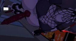 big_breasts big_breasts big_dick big_penis canine_penis cigarette cigarette_in_mouth futa_only futanari hellhound helluva_boss knot knotted_penis loona_(helluva_boss) phone_booth thick_thighs