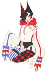 ch0w clown kneeling long_tongue male male_only solo solo_male stockings twink