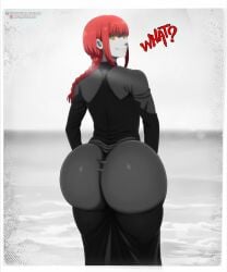 18zart 1girls ass ass_bigger_than_head ass_focus beach big_ass big_butt bottom_heavy braid braided_hair braided_ponytail bubble_butt caked_up chainsaw_man dress dumptruck_ass english_text enormous_ass evil_smile fat_ass female female_focus female_only huge_ass hyper_ass large_ass light-skinned_female light_skin looking_at_viewer looking_back makima_(chainsaw_man) ocean orange_eyes paag pawg ponytail rear_view red_hair round_ass smile smiling solo solo_female solo_focus text thick_ass thick_thighs thunder_thighs tight_clothing wide_hips yellow_eyes z-art zart