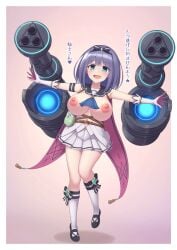 areolae breasts exposed_breasts japanese_text misora_(princess_connect!) nipples princess_connect! tagu_hblabe text