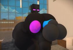1boy 1girls 3d 3d_animation anal ass ass_bigger_than_head big_ass big_breasts big_butt black_body black_skin blue_balls blue_eyes blue_penis breasts chair cock enderlady_(hbtheender) enderman enderwoman erection female gigantic_ass hb_(hb_the_ender) hbtheender huge_ass huge_cock laptop larger_female male minecraft music open_chest pink_eyes sitting smaller_male sound tagme video