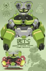 1girls bet-c_(deep_rock_galactic) big_breasts black_body breasts deep_rock_galactic draining draining_energy female gameplay_mechanics goatboydraws guns health_bar large_breasts mecha robot robot_girl size_difference sucking sucking_breasts sucking_nipples