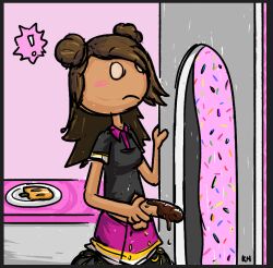 1futa artist_name balls chocolate dickgirl futanari intersex kh kingheron_(artist) liezel_(papa_louie) nude papa_louie penis testicles trans_woman transfem
