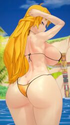 1girls 3d armpit_peek ass ass_focus big_ass big_breasts bikini bikini_top blonde_female blonde_hair breasts busty fat_ass female half-closed_eyes large_breasts long_hair long_hair_female looking_at_viewer looking_back morepolygons11 purple_eyes rwby seductive seductive_look seductive_smile sensual sexy sexy_pose sideboob solo_female thong_bikini yang_xiao_long