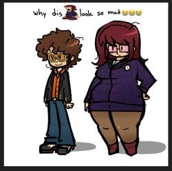 1boy 1boy1girl 1girls adult adult_female artist_name breasts clothing female not_porn thick_thighs
