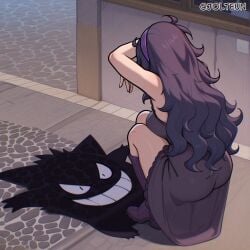 1girls artist_name artist_signature ass ass_focus ass_in_dress bare_shoulders big_ass big_butt bird's-eye_view boots breasts cat_shadow_puppet_(meme) creatures_(company) crouching crouching_female curvaceous curvy curvy_female curvy_figure dress female female_focus female_only gamefreak gengar hairband hex_maniac hex_maniac_(pokemon) hi_res high-angle_view high_resolution highres jolteun large_ass light-skinned_female light_skin long_hair meme meme_reference nintendo pokemon pokemon_(game) pokemon_(species) pokemon_ss pokemon_xy pose posing purple_hair reference shadow shadow_puppet sideboob solo solo_female solo_focus squatting tagme viewed_from_above voluptuous voluptuous_female