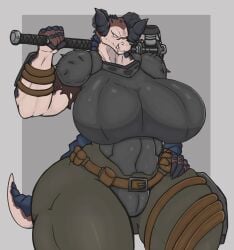 1girls amadchief big_breasts deathclaw fallout huge_breasts oc thick_thighs