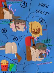 ass battle_for_bfdi battle_for_dream_island battle_for_dream_island_again bfb bfdi bfdia book_(bfdi) cum_inside female fries_(bfdi) humanoid jacknjellify missdearydoll moaning object_show object_show_community object_shows osc penis pussy the_power_of_two tpot