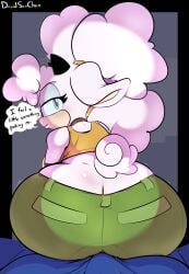 1boy 1girls anthro ass ass_cleavage big_ass bubble_butt butt_crack caprine dat_ass davidsanchan dialogue fat_ass female huge_ass lanolin_the_sheep large_ass looking_at_viewer looking_back male male_pov png pov sheep sitting sitting_on_lap sitting_on_person sonic_(series) sonic_the_hedgehog_(series) talking_to_viewer text thick_ass