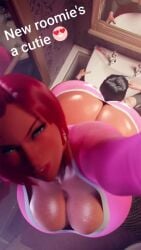 1boy 1girls animated big_ass big_breasts breasts giantess huge_ass larger_female looking_at_viewer music scrag_boy shorter_male size_difference smaller_male sound tagme taller_girl thick_ass video