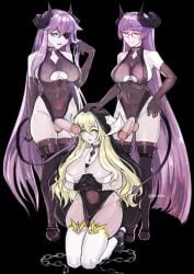 2futas character_request elbow_gloves female female futanari kneeling lionrion lowres nun_outfit