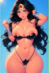 ai_generated bikini bracelets brad1009 breasts crown_braid diana_prince female large_breasts naked_female posing wonder_woman