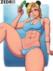 big_breasts big_butt big_thighs big_titties bikini breasts clothing curvaceous female female_focus female_only jojo's_bizarre_adventure jolyne_kujo looking_at_viewer short_hair tattoo zedro