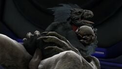16:9 alien anal anal_sex anthro balls digital_media_(artwork) duo erection genitals halo_(series) hi_res humanoid kig-yar leynadtsio male male/male male_penetrated male_penetrating male_penetrating_male microsoft penetration penile penis sangheili scalie sex skirmisher_(sofg) t'vaoan widescreen xbox_game_studios
