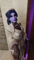 1boy 1boy1girl 1girls 3d 3d_(artwork) 3d_background 3d_model 3d_render 4k bathroom bathroom_sex biting_lip biting_own_lip clothed clothing female hi_res highres kazworksnsfw looking_at_partner looking_at_viewer male overwatch overwatch_2 pov pov_eye_contact pov_male seducing seduction seductive seductive_eyes seductive_gaze seductive_look seductive_mouth seductive_smile widowmaker