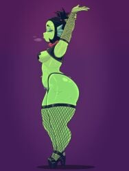 armpits arms_up big_ass black_hair brawl_stars chocker closed_eyes collar fat_ass fins fish fishnets gills green_skin jams_draws pasties sweat sweatdrop sweating sweaty tagme thick_thighs thighhighs thighs twintails willow_(brawl_stars)
