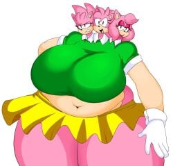 1girls 3_heads amy_rose anthro anthro_only bangs bbw belly breasts cerberus cerberus_rose classic_amy_rose conjoined denizen1414 eyelashes fat female female_only furry green_eyes hyper large_breasts long_hair looking_at_viewer multi_head muzzle obese overweight plain_background plump sega shy simple_background smile sonic_(series) spines thick_thighs what wide_hips