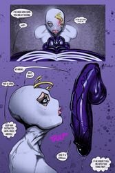 blue_eyes busty cheating female gwen_stacy hanging_penis hourglass_figure huge_cock imminent_oral imminent_sex kneeling male male_on_female maledom marvel marvel_comics meinfischer netorare ntr penis penis_awe penis_focus penis_to_the_knees precum_drip spider-gwen spider-man_(series) submissive_female symbiote tagme venom venom's_kiss_(comic) venom_(marvel) wide_hips