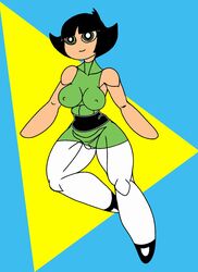 1girls aged_up alternate_version_available bare_shoulders big_breasts black_hair busty buttercup_(powerpuff_girls) caglioro3666 cartoon_network cleavage curvy detailed_background dress erect_nipple erect_nipples female female_only front_view green_dress green_eyes hourglass_figure human looking_at_viewer minidress nipple_bulge older pose posing powerpuff_girls shoes short_dress short_hair solo spread_legs spreading standing voluptuous wide_hips