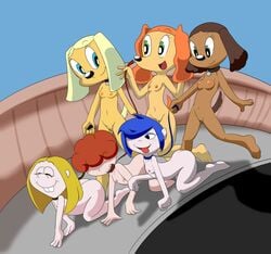 6+girls anthro blonde_hair blue_eyes blue_hair brandy_&_mr_whiskers brandy_harrington breasts brown_fur canid canine canis cartoon_network disney disney_channel domestic_dog ed_edd_n_eddy female fur green_eyes hair hi_res human kanker_sisters killy00 lee_kanker mammal marie_kanker may_kanker multiple_girls nipples nude petplay pussy red_hair role_reversal sandy_carington straight_hair tiffany_turlington tongue tongue_out toon_disney yuri