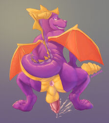 anus ass balls cum dragon erection feral hi_res humanoid_penis looking_at_viewer male male_only nude penis perineum presenting presenting_hindquarters pullmytail raised_tail scalie solo spyro spyro_the_dragon video_games