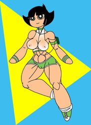 1girls aged_up alternate_version_available armband bare_shoulders big_breasts black_hair bracelet busty buttercup_(powerpuff_girls) caglioro3666 cartoon_network choker cleavage curvy detailed_background erect_nipple erect_nipples female female_only front_view green_eyes hourglass_figure human looking_at_viewer midriff nipple_bulge older pose posing powerpuff_girls see-through shoes short short_hair short_shorts solo spread_legs spreading standing voluptuous wide_hips