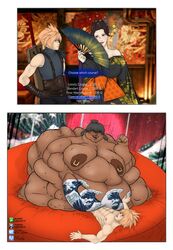 bbw breasts captainsoapbeard cloud_strife comic dark_skin fat female female_on_top final_fantasy final_fantasy_vii male nipples obese overweight sequence ssbbw tattoo