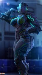 1girls 3d abs atsuko_(artist) big_breasts breasts female flexing hildryn_(warframe) humanoid muscles muscular_female pose solo solo_female thick_thighs warframe wide_hips