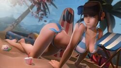 1girls 3d ass beach bikini bikini_bottom bikini_top breadblack breasts cap female female_only femscout headgear headwear hips human looking_away looking_back pale_skin palm_tree ponytail rule_63 solo solo_female surfboard swimwear team_fortress_2 thighs uncomfortable valve