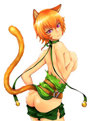 ass bell cat_bell cat_ears cat_girl cat_tail catgirl choker fire_emblem fire_emblem:_path_of_radiance fire_emblem:_radiant_dawn jingle_bell laguz_(race) lethe_(fire_emblem) medium_breasts orange_hair purple_eyes whisker_markings