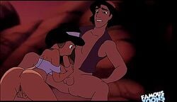 aladdin aladdin_(character) animated ass big_penis canon_couple clothed deepthroat disney disney_prince disney_princess famous-toons-facial fingering_self gif handjob lips_at_tip oral_sex princess_jasmine straight testicles