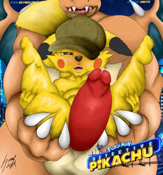 2019 2boys absurd_res big_penis charizard detective_pikachu detective_pikachu_(series) dragon duo english_text erection fur furry gay greey half-closed_eyes hat hi_res huge_penis huge_testicles humanoid_penis interspecies larger_male male male_only nintendo penis pikachu pokémon_(species) pokemon pokemon_(species) pokemon_detective_pikachu scalie signature size_difference smaller_male smile testicles text thick_thighs video_games watermark wide_hips yaoi yellow_body yellow_fur