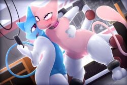 2026 absurd_res armwear blush bodily_fluids bodily_noises bondage bound clothed clothing coat collar crystal_(darcain) drooling duo ejaculation elbow_gloves fan_character female female/female feral generation_1_pokemon genital_fluids genitals gloves hands-free handwear hi_res involuntary_orgasm lab_coat laboratory lapis_(darcain) legendary_pokemon legwear looking_pleasured mammal mew_(pokemon) mythical_pokemon nintendo open_mouth orgasm overstimulation partially_clothed pokemon pokemon_(species) restrained restraints saliva saliva_string shaking spread_legs spreader_bar spreading stockings tears tears_of_pleasure thick_thighs tongue topwear trembling vaginal_fluids vaginal_squirting visionaryserpent vulva